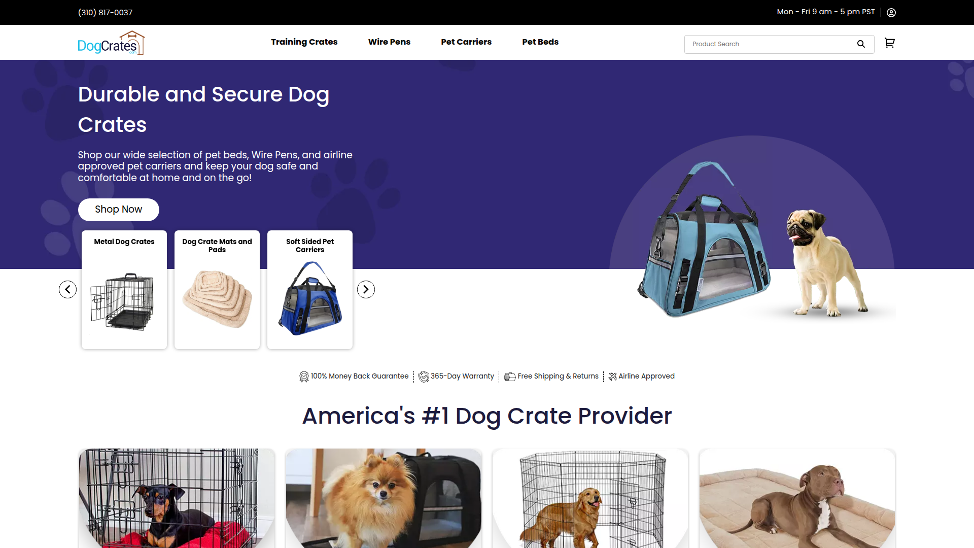 Dog Crates website
